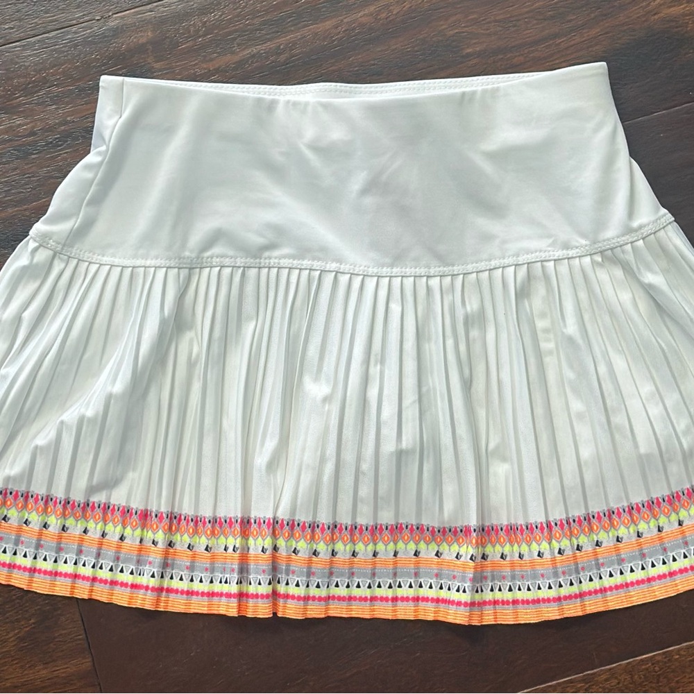 Lucky in Love White and Pink Skater Mini Skirt